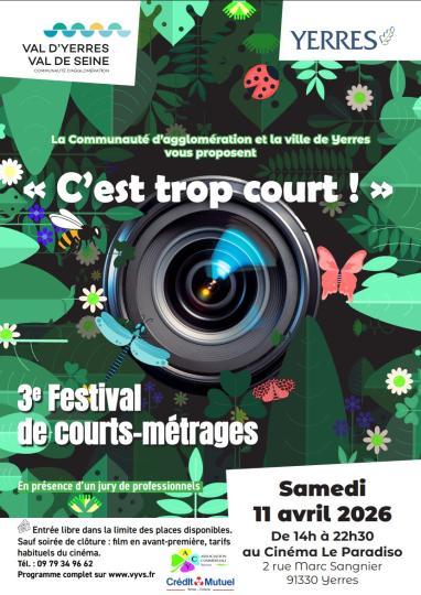 affiche 3e FESTIVAL DE COURTS METRAGES