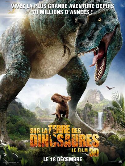 affiche Sur la terre des dinosaures 3D